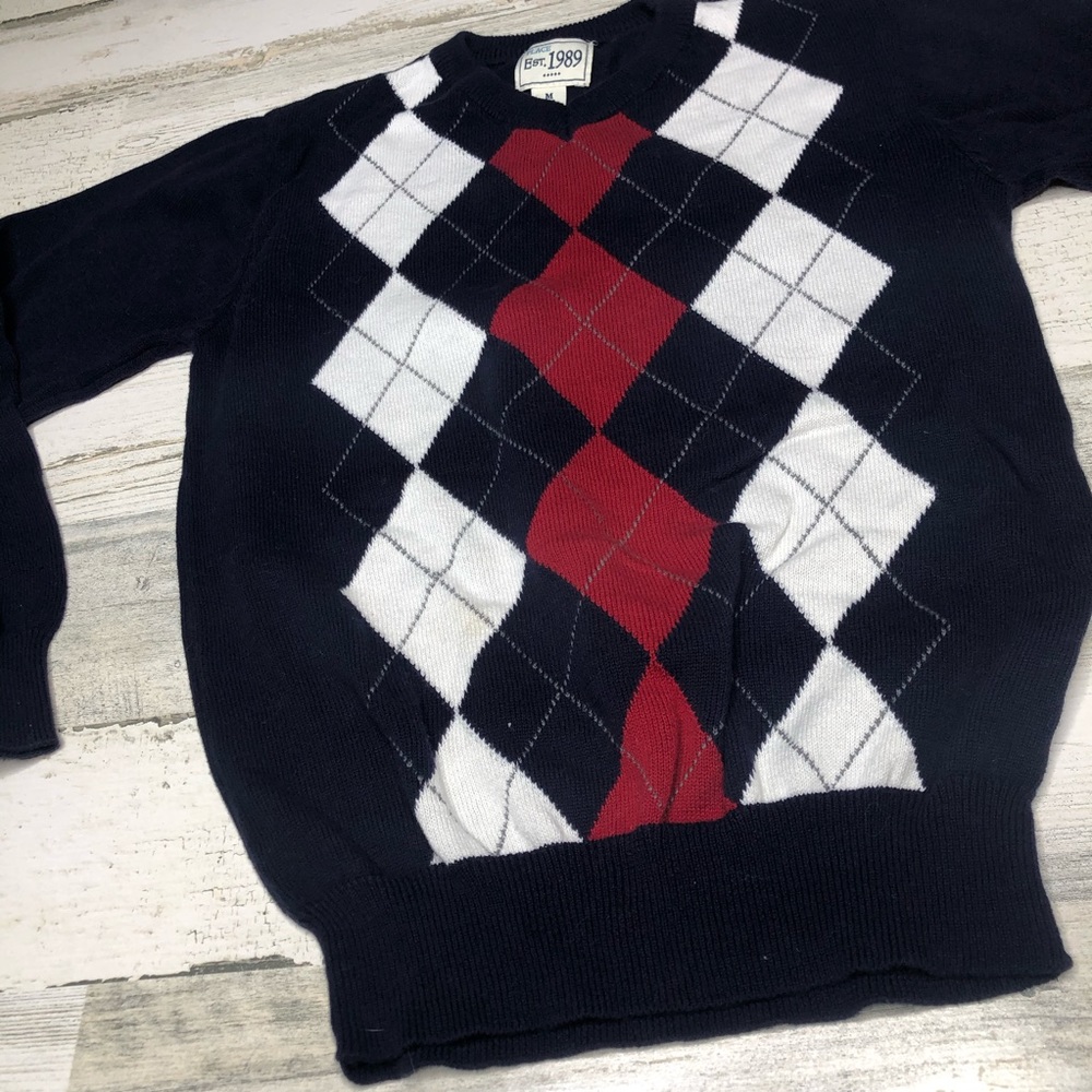Children’s Place sweater blue red white size m - Picture 2 of 5